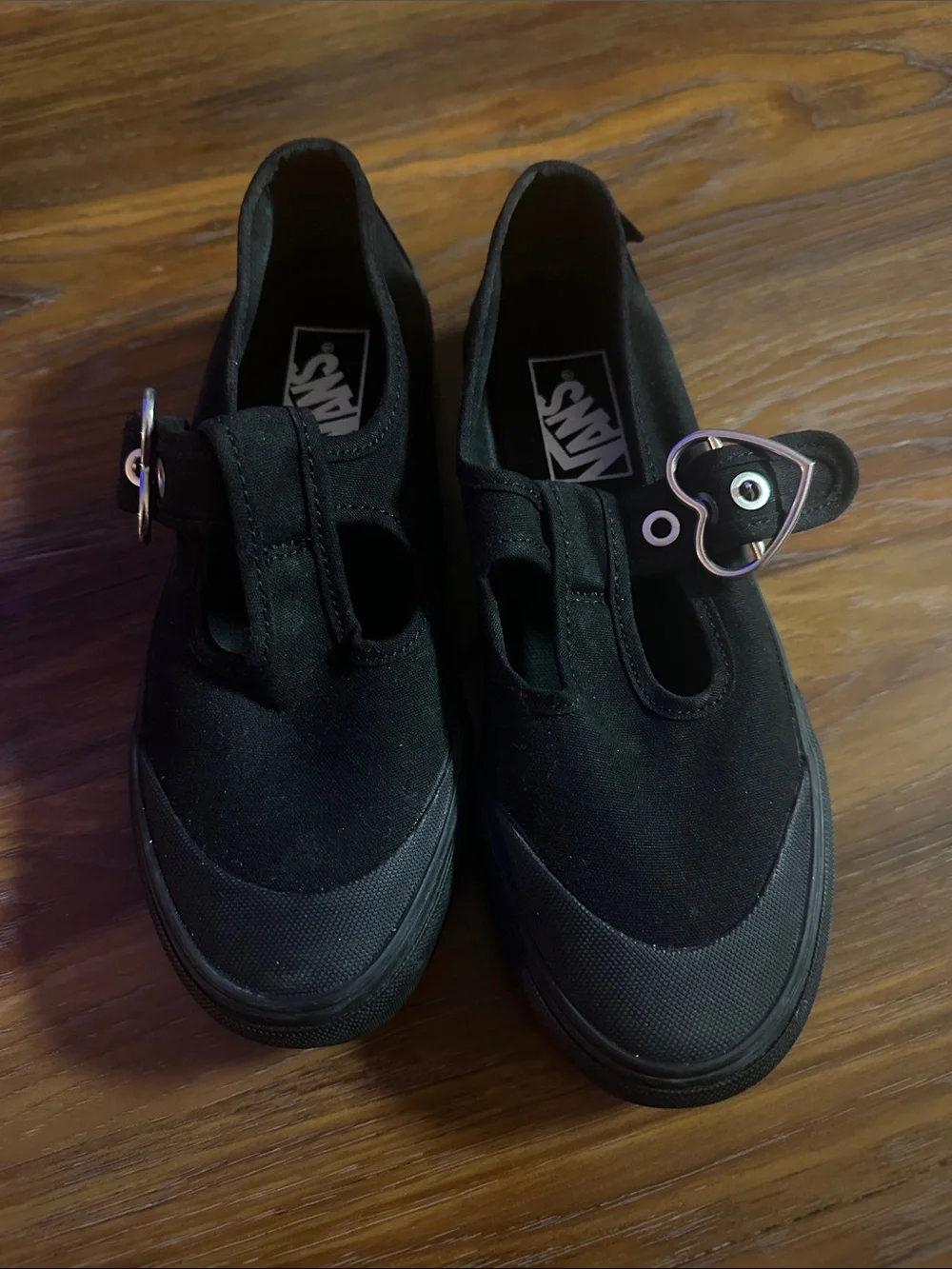 Vans Style 93 - Black Mary Jane Flats with Heart Buckle Size 6.5